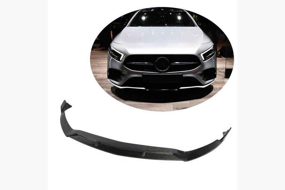 Mercedes A-Klasse W177 2018– Voorbumper lip Lip V3 (voor AMG-Line SD 2018-2021, carbon) Image