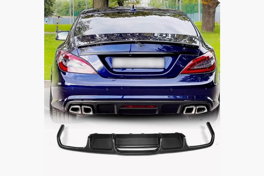 Mercedes CLS C218 2011–2018 Achterbumper diffuser (voor Base/CLS63 AMG 2015-2018, carbon) Image