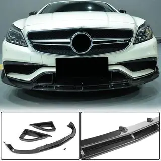 Voorbumper lip Lip V1 (voor CLS63 AMG SD 2015-2018, carbon)