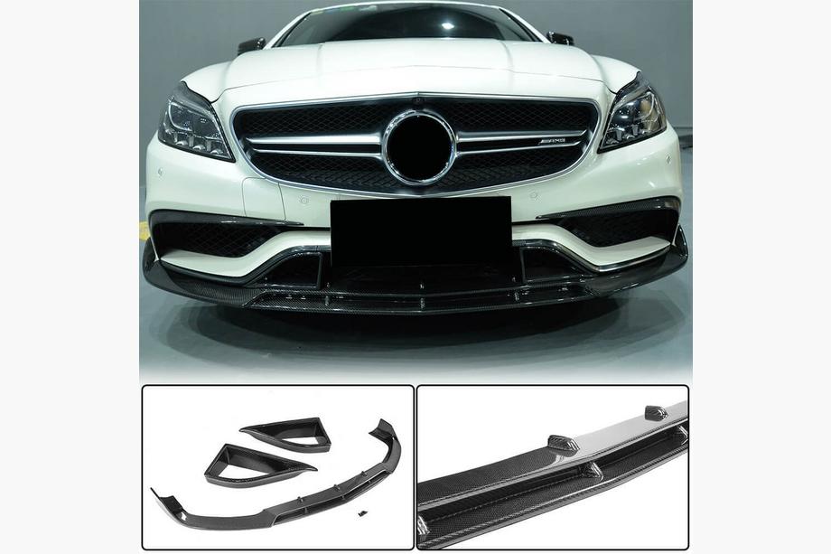 Mercedes CLS C218 2011–2018 Voorbumper lip Lip V1 (voor CLS63 AMG SD 2015-2018, carbon) Image