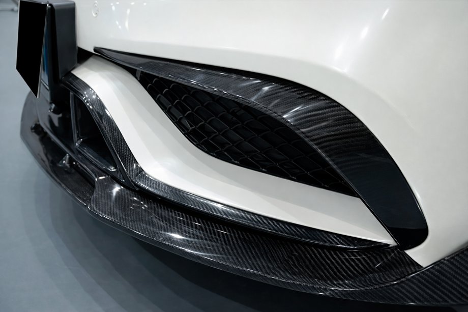 Mercedes CLS C218 2011–2018 Voorbumper lip (voor CLS63 AMG SD 2015-2018, carbon) Foto 1