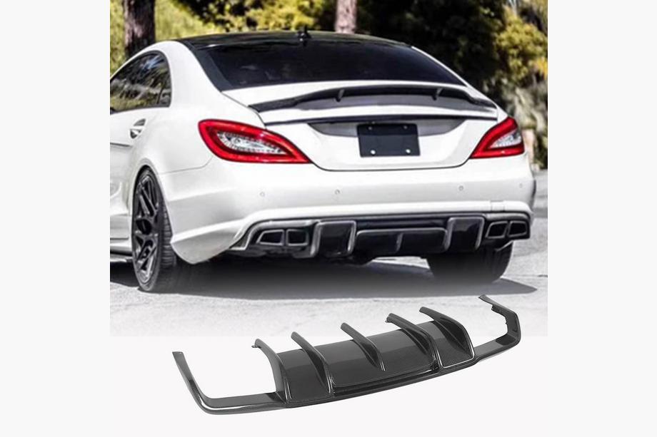 Mercedes CLS C218 2011–2018 Achterbumper diffuser (voor AMG-Line/CLS63 AMG 2011-2014, carbon) Image
