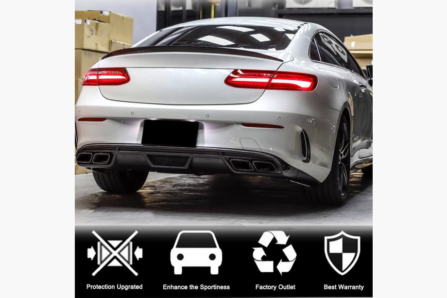 Mercedes E-Klasse Coupé C238 2016–2024 Achterbumper diffuser V1 (voor AMG-Line 2017-2019, carbon) Foto 3