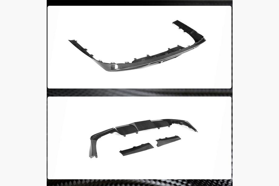 Mercedes E-Klasse Coupé C238 2016–2024 Achterbumper diffuser V1 (voor AMG-Line 2017-2019, carbon) Foto 5
