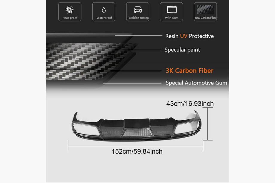 Mercedes E-Klasse Coupé C238 2016–2024 Achterbumper diffuser V1 (voor AMG-Line 2017-2019, carbon) Foto 6
