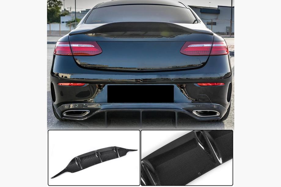 Mercedes E-Klasse Coupé C238 2016–2024 Achterbumper diffuser V2 (voor AMG-Line 2017-2019, carbon) Image