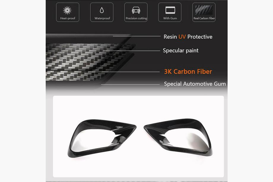 Mercedes E-Klasse Coupé C238 2016–2024 Voorbumper inserts (voor AMG-Line 2017-2019, carbon) Foto 6