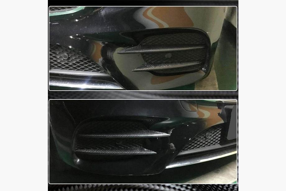 Mercedes E-Klasse Coupé C238 2016–2024 Carbon lijsten voor de voorbumper (voor AMG / AMG-Line 2017-2019) Foto 5
