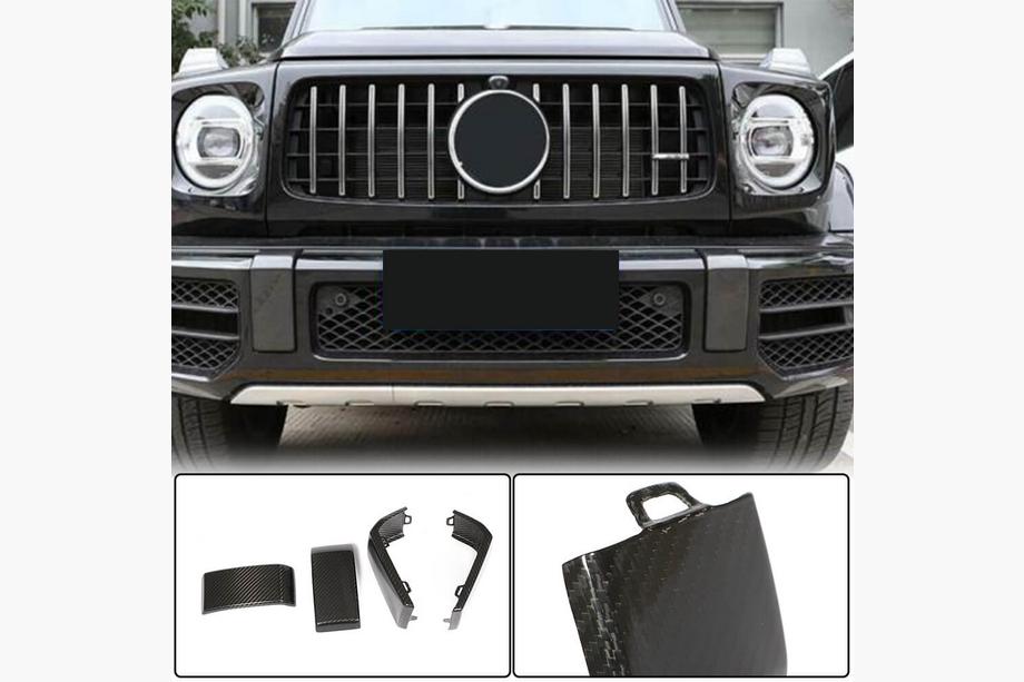 Mercedes G-Klasse W463 2018–2024 Set bumperlijsten voor voor- en achterbumper (voor G63 AMG, Dry Carbon) Image