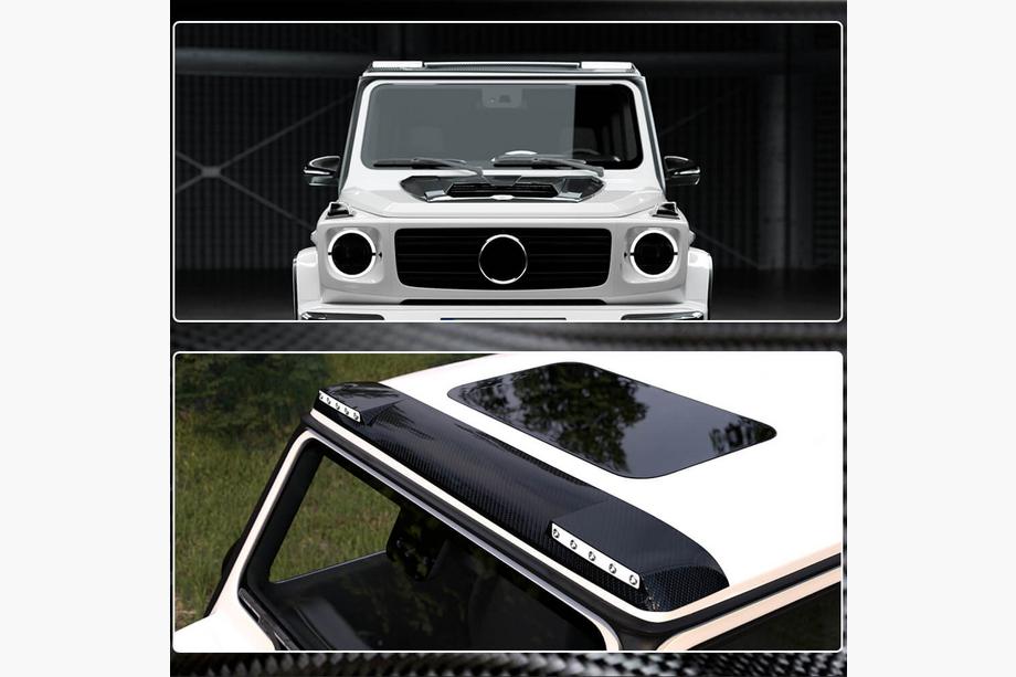 Mercedes G-klasse W463 1990–2018 AMG-Design vizier (voor 2004-2018, carbon) Foto 7