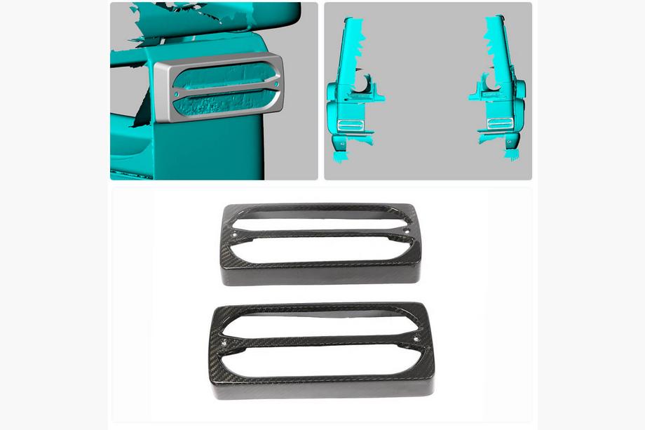 Mercedes G-klasse W463 1990–2018 Achterlichtcovers (dry carbon) Foto 2