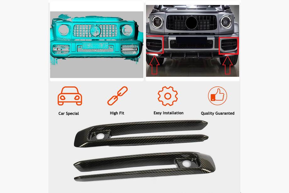 Mercedes G-Klasse W463 2018–2024 Carbon mistlampcovers (voor G63 AMG) Foto 2