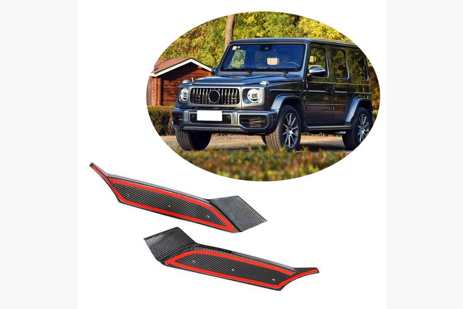 Mercedes G-Klasse W463 2018–2024 Flap-voorbumperdelen (voor G63 AMG 2019-2021, carbon) Foto 1