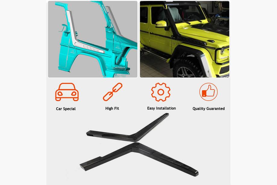 Mercedes G-klasse W463 1990–2018 Snorkel (voor 2004-2018, 2 stuks, carbon) Foto 2