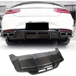 Achterbumper diffuser (voor AMG-Line 2015-2018, Carbon) foto 1