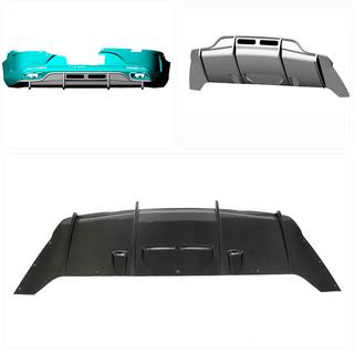 Achterbumper diffuser (voor AMG-Line 2015-2018, Carbon) foto 2