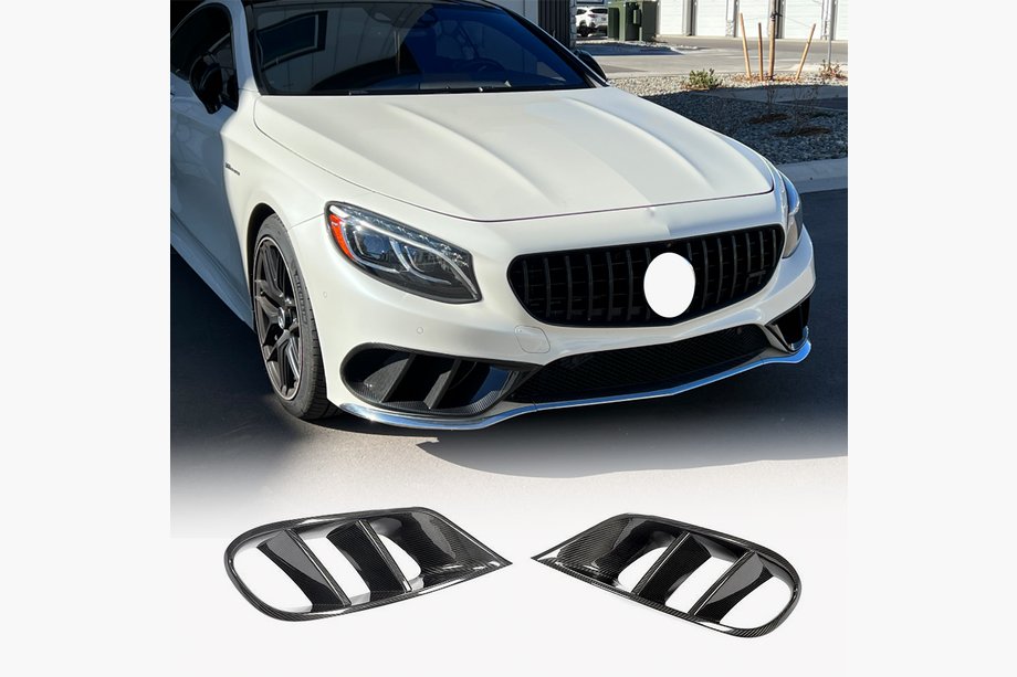 Mercedes S-class C217 Coupé 2014–2020 Inserts voor voorbumper (voor AMG-Line 2015-2018, dry carbon) Image
