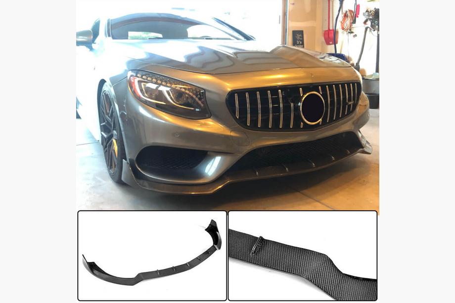 Mercedes S-class C217 Coupé 2014–2020 Voorbumper lip spoiler Lip V3 (voor AMG-Line 2015-2018, carbon) Foto 2