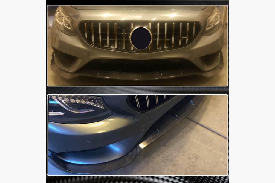 Mercedes S-class C217 Coupé 2014–2020 Voorbumper lip spoiler Lip V3 (voor AMG-Line 2015-2018, carbon) Foto 4