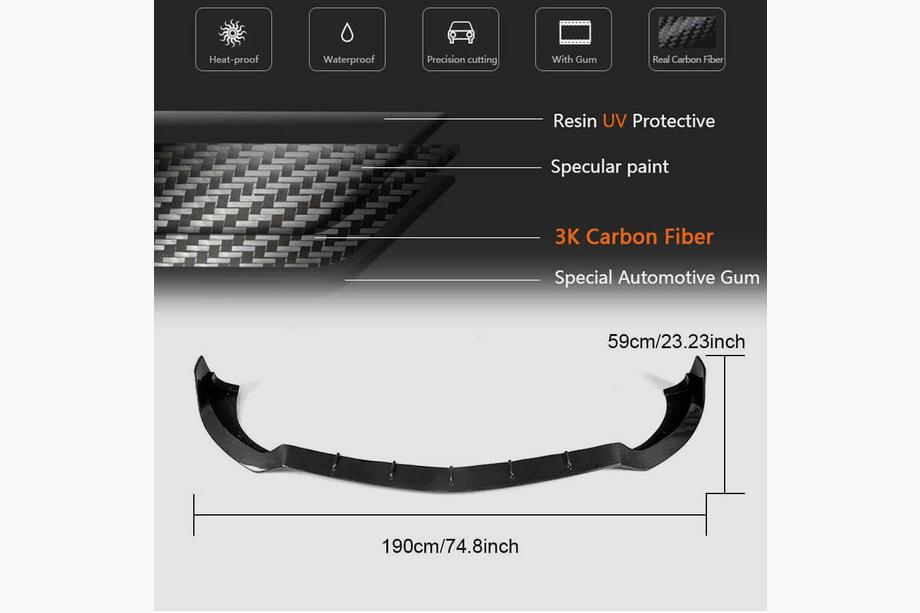 Mercedes S-class C217 Coupé 2014–2020 Voorbumper lip spoiler Lip V3 (voor AMG-Line 2015-2018, carbon) Foto 6