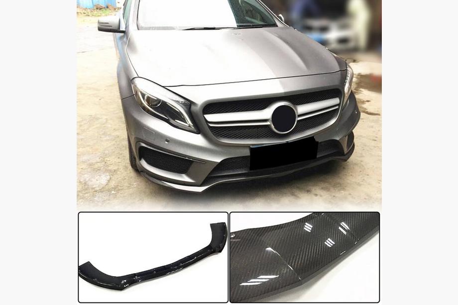 Mercedes GLA X156 2014–2019 Carbon lip voor de voorbumper Lip (voor GLA45 AMG 2013-2016) Foto 1