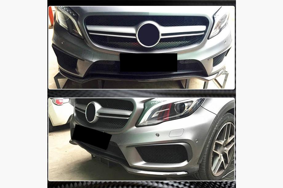 Mercedes GLA X156 2014–2019 Carbon lip voor de voorbumper Lip (voor GLA45 AMG 2013-2016) Foto 4