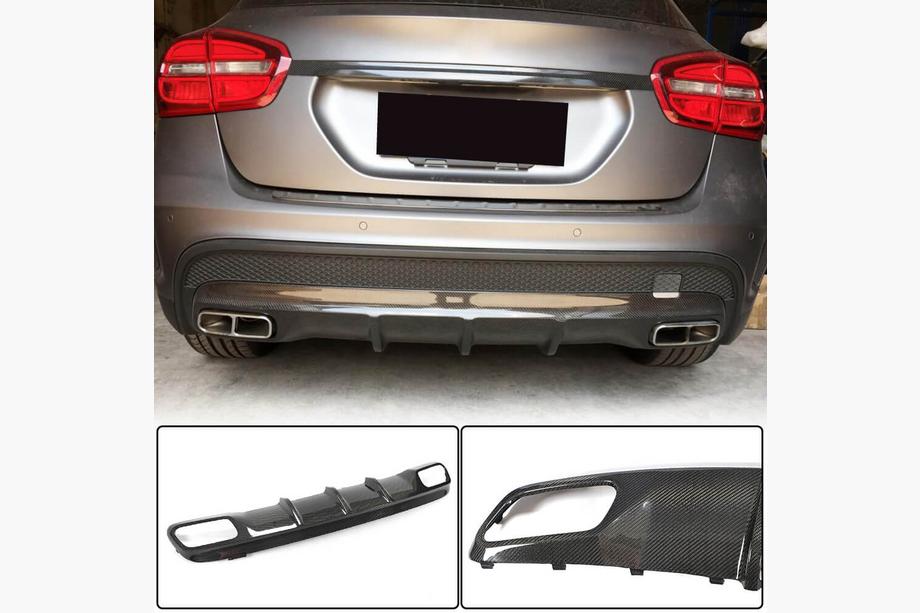 Mercedes GLA X156 2014–2019 Achterbumper diffuser (voor GLA45 AMG, carbon) Image
