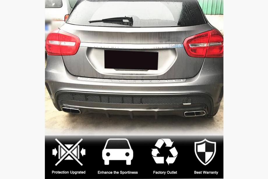 Mercedes GLA X156 2014–2019 Achterbumper diffuser (voor GLA45 AMG, carbon) Foto 2