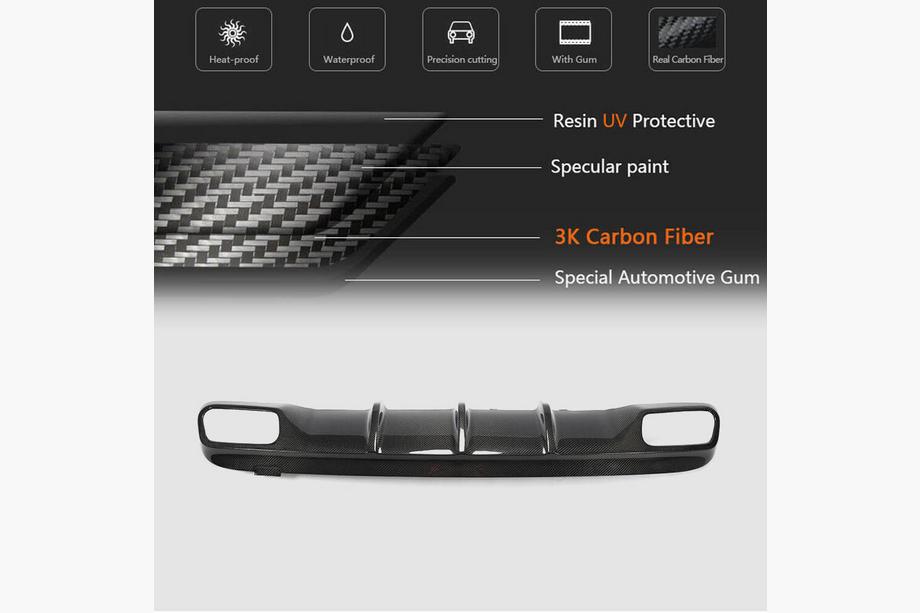 Mercedes GLA X156 2014–2019 Achterbumper diffuser (voor GLA45 AMG, carbon) Foto 5