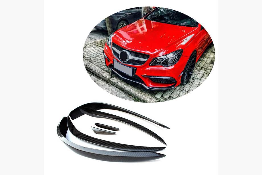 Mercedes E-Klasse Coupé C207 2010–2017 Carbon voorbumper inserts (voor AMG-Line 2014-2016) Foto 1