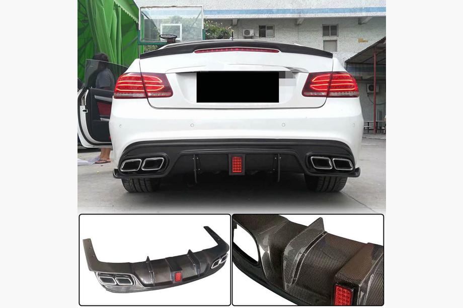 Mercedes E-Klasse Coupé C207 2010–2017 Achterbumper diffuser (voor AMG-Line 2014-2016, carbon) Image