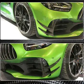 V2 voorbumper inserts (voor GT R 2016-2019, droog carbon) foto 4