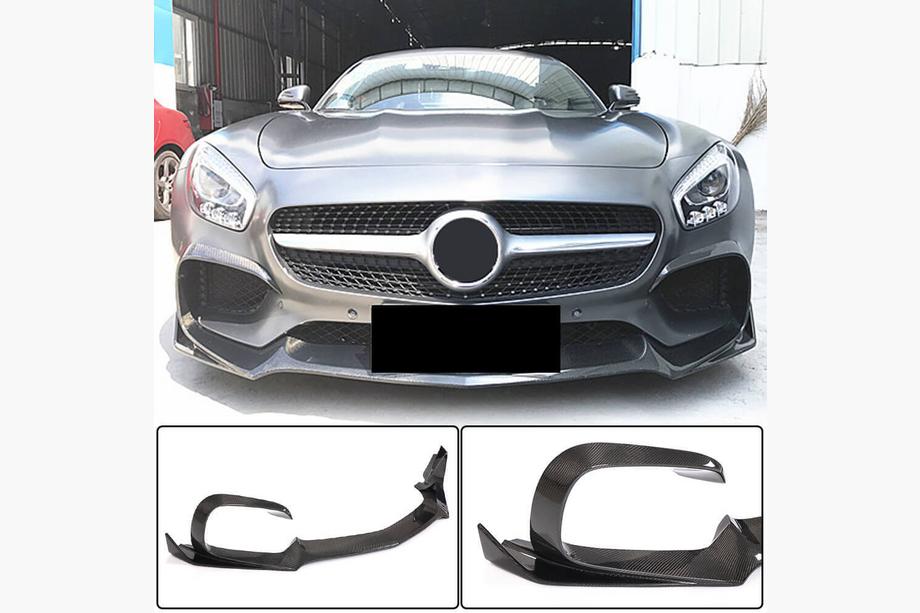 Mercedes AMG GT C190/R190 2014–2022 Voorbumper lip Lip (voor 2015-2017, carbon) Foto 1