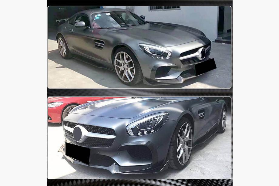 Mercedes AMG GT C190/R190 2014–2022 Voorbumper lip Lip (voor 2015-2017, carbon) Foto 4