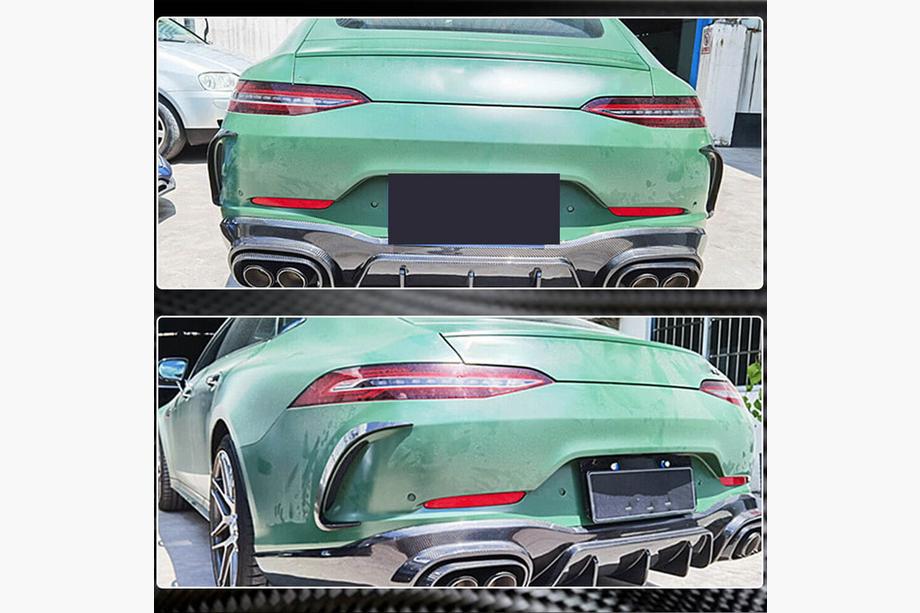 Mercedes AMG GT 4 X290 2018– Achterbumper covers V2 (voor GT63 2018-2022, carbon) Foto 4