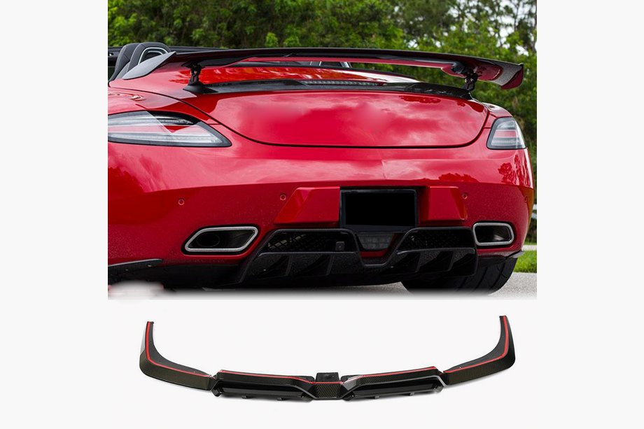 Mercedes SLS C197 2010–2014 Achterbumper diffuser (carbon) Image