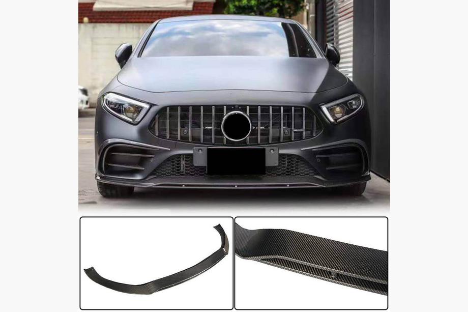 Mercedes CLS C257 2018– Carbon frontbumper lip (voor AMG/AMG-Line 2018-2020) Foto 1