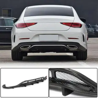 Achterbumper diffuser V2 (voor AMG-Line 2018-2020, carbon) foto 1