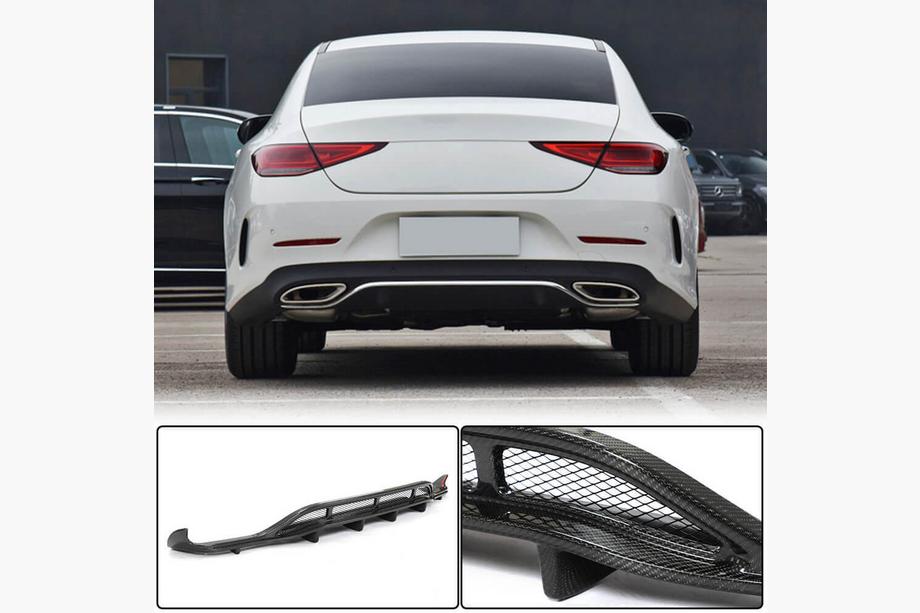 Mercedes CLS C257 2018– Achterbumper diffuser V2 (voor AMG-Line 2018-2020, carbon) Image