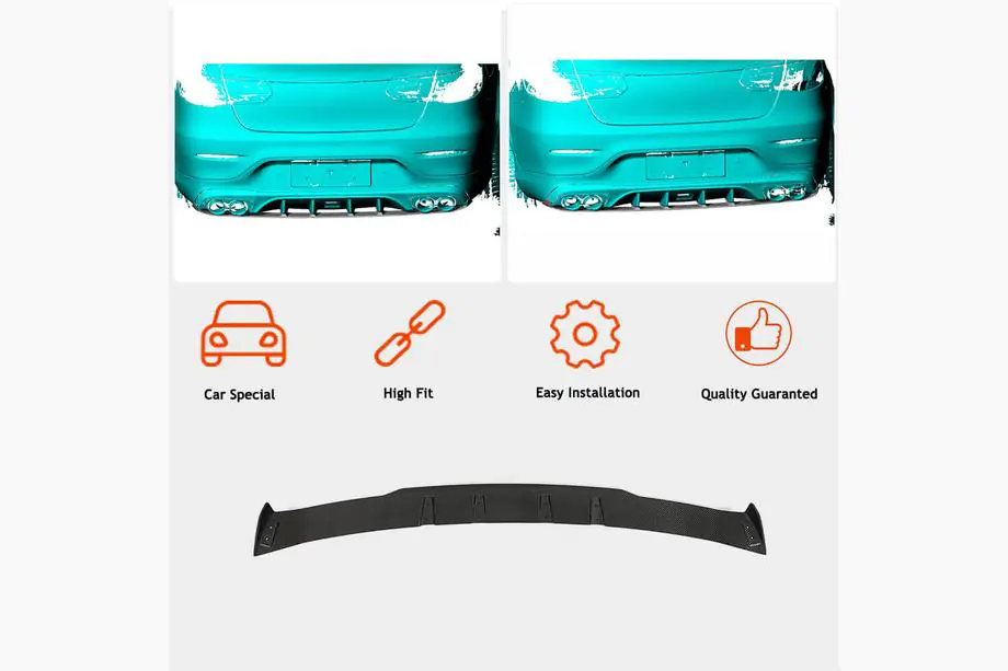 Mercedes GLC Coupé C253 2016–2023 Achterbumper diffuser (voor GLC43 AMG 2020-2022, carbon) Foto 2