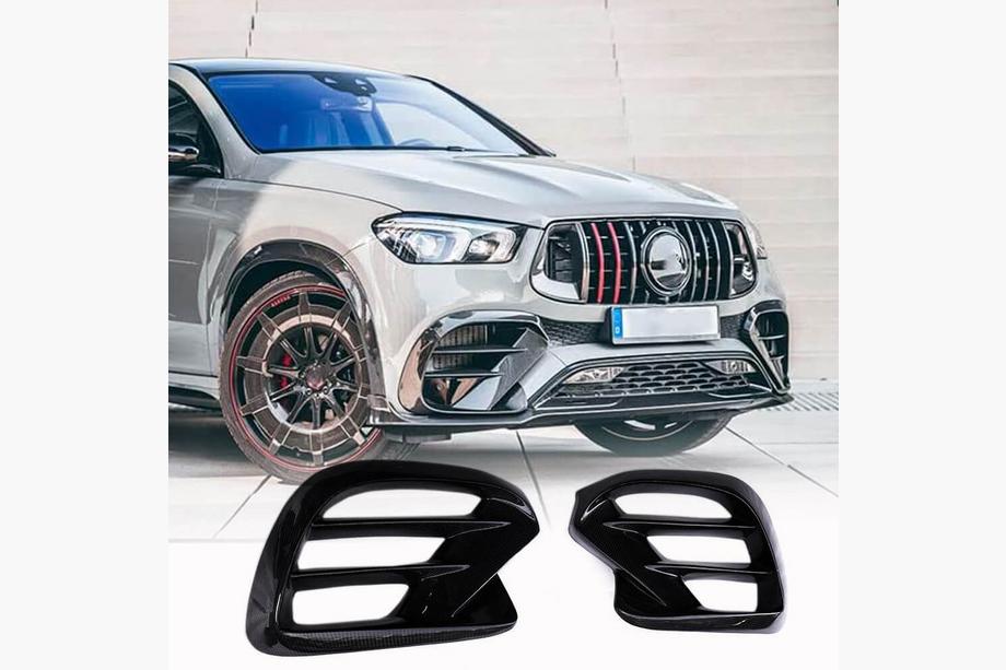 Mercedes GLE Coupé C167 2019– Inserts voor de voorbumper (voor GLE 350/GLE450/GLE63 2019-2023, carbon) Foto 1