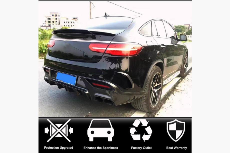 Mercedes GLE Coupé C292 2015–2019 Achterbumperlijsten (voor GLE 350/GLE450/GLE63 2019-2023, carbon) Foto 2