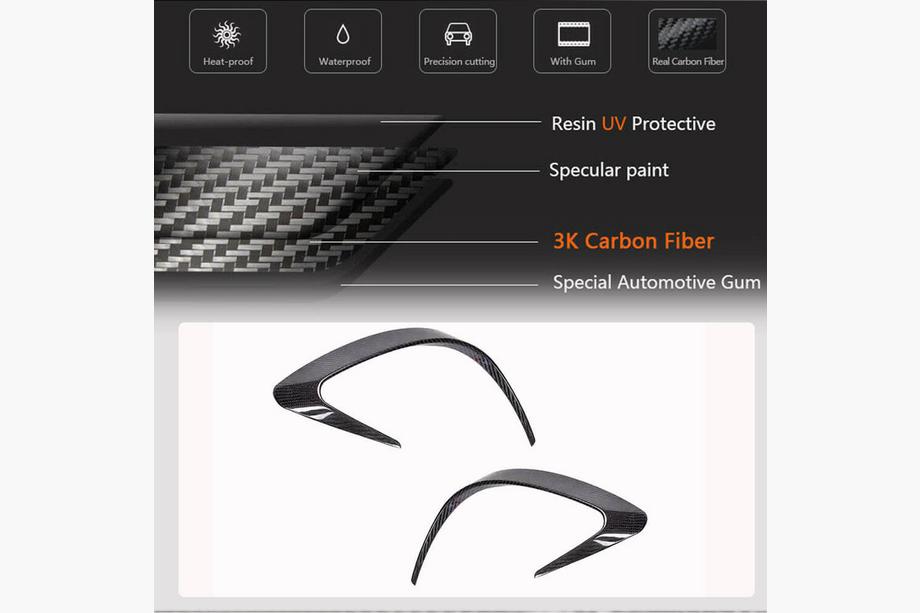 Mercedes GLE Coupé C292 2015–2019 Achterbumperlijsten (voor GLE 350/GLE450/GLE63 2019-2023, carbon) Foto 3