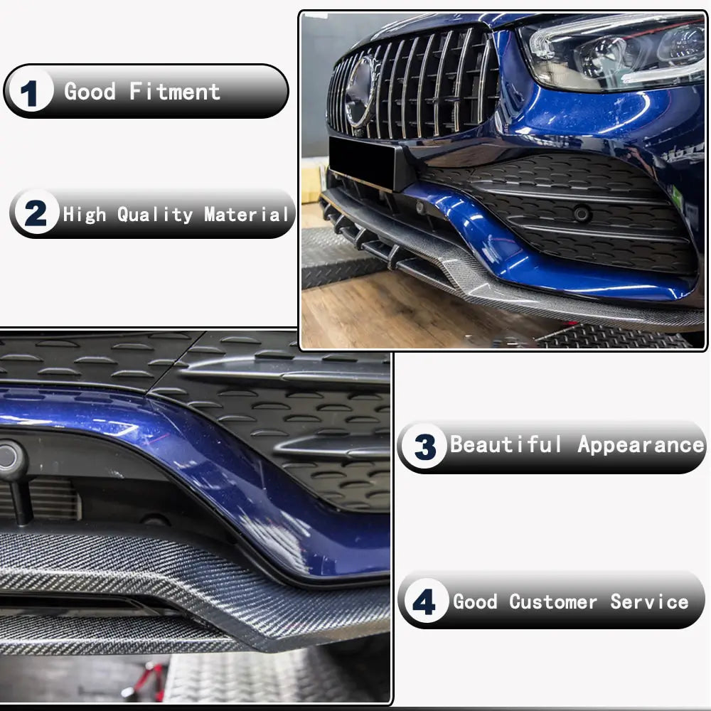 Front bumper lip spoiler Lip (voor AMG-Line 2020+, carbon) foto 3