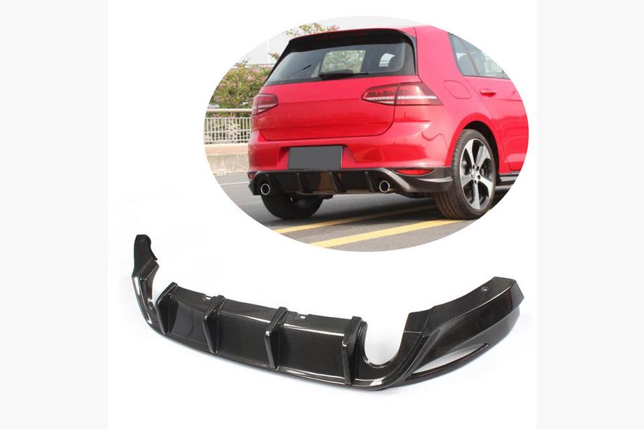 Volkswagen Golf 7/E-Golf 2012–2020 Achterbumper diffuser V1 (voor Base/GTI HB 2012-2017, carbon) Image