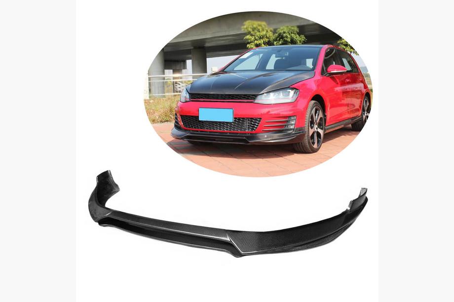 Volkswagen Golf 7/E-Golf 2012–2020 Voorbumper lip Lip V1 (voor GTI HB 2012-2017, carbon) Foto 1