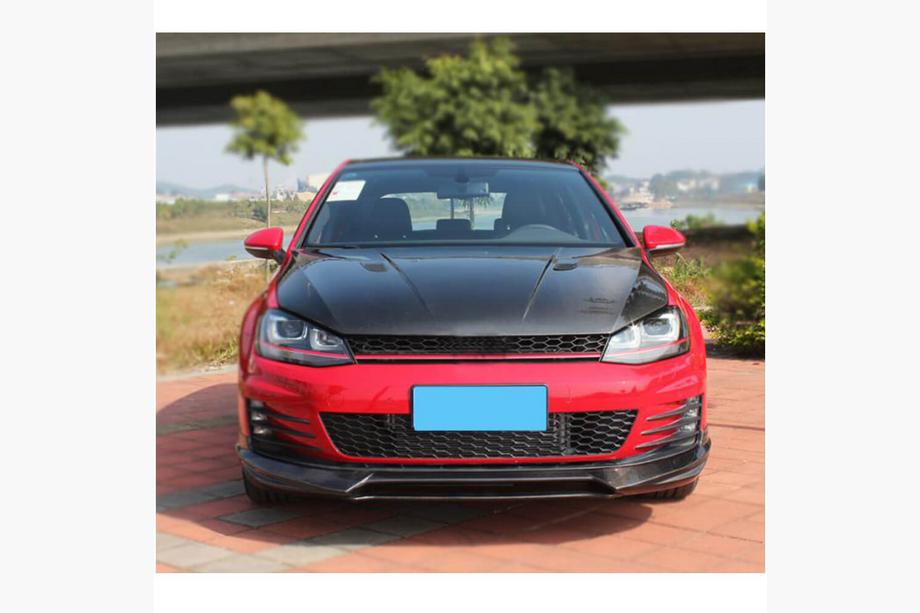 Volkswagen Golf 7/E-Golf 2012–2020 Voorbumper lip Lip V1 (voor GTI HB 2012-2017, carbon) Foto 2