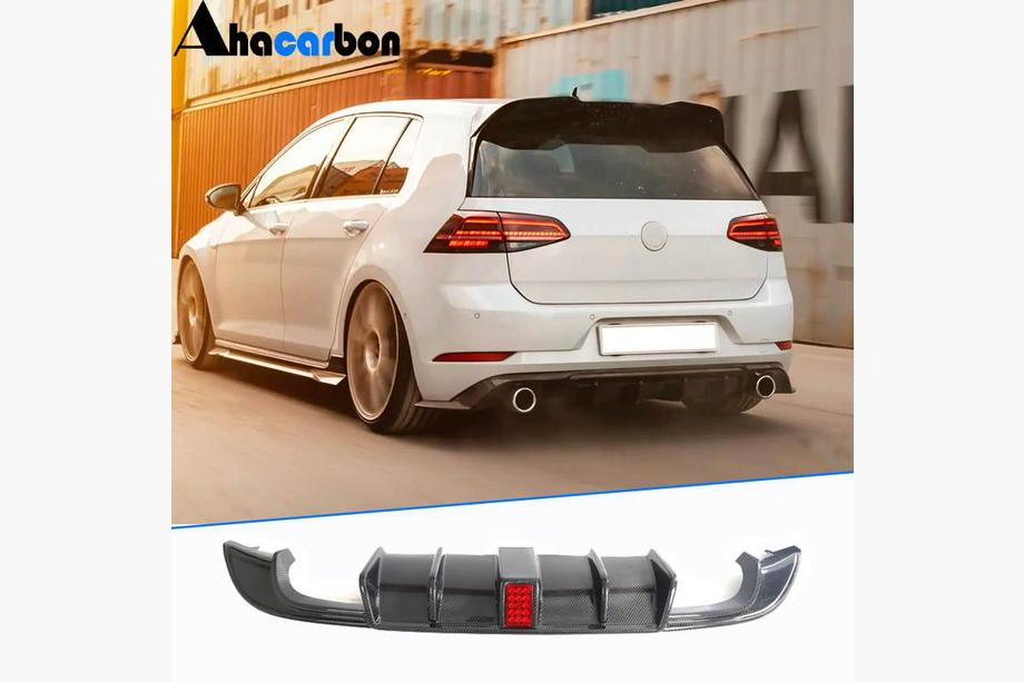 Volkswagen Golf 7/E-Golf 2012–2020 Achterbumper diffuser (voor R-Line HB 2017-2020, carbon) Image
