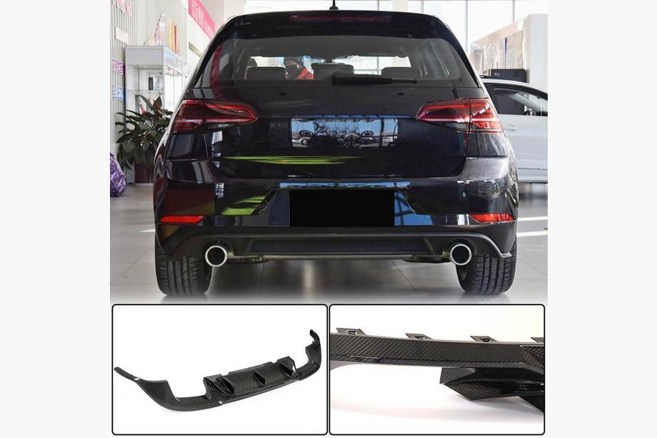 Volkswagen Golf 7/E-Golf 2012–2020 Achterbumper diffuser (voor Base/GTI HB 2017-2020, carbon) Foto 1