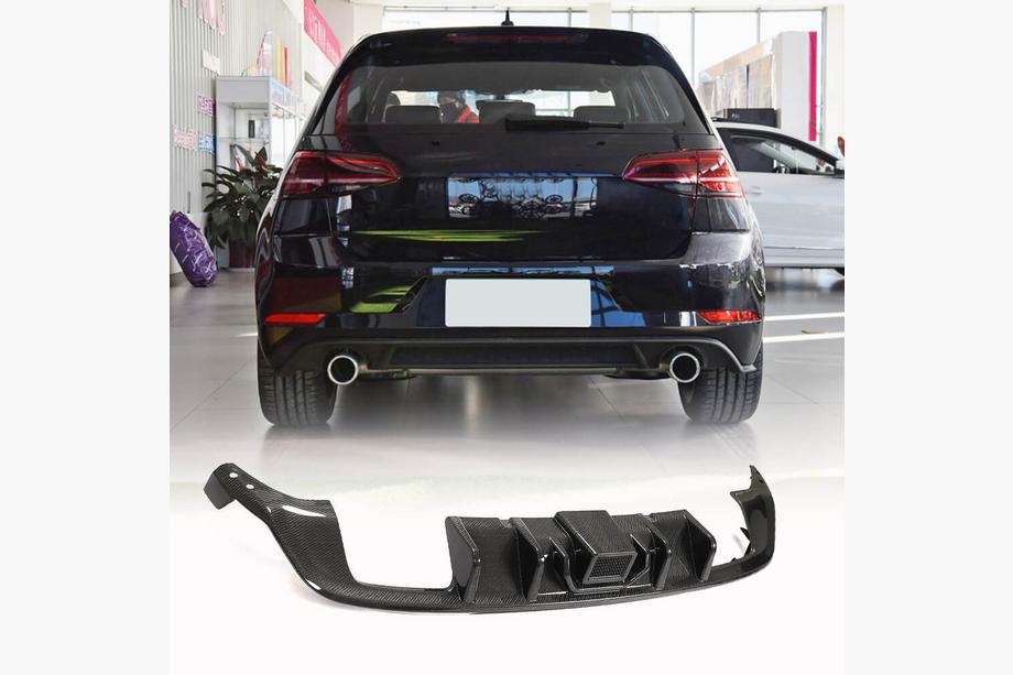 Volkswagen Golf 7/E-Golf 2012–2020 Achterbumper diffuser (voor Base/R/GTI HB 2017-2020, carbon) Image